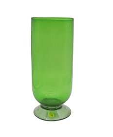 LARGE MCM EMERALD GREEN BLOWN GLASS VASE