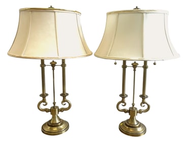 MATCHED PAIR VINTAGE STIFFEL BRASS LAMPS