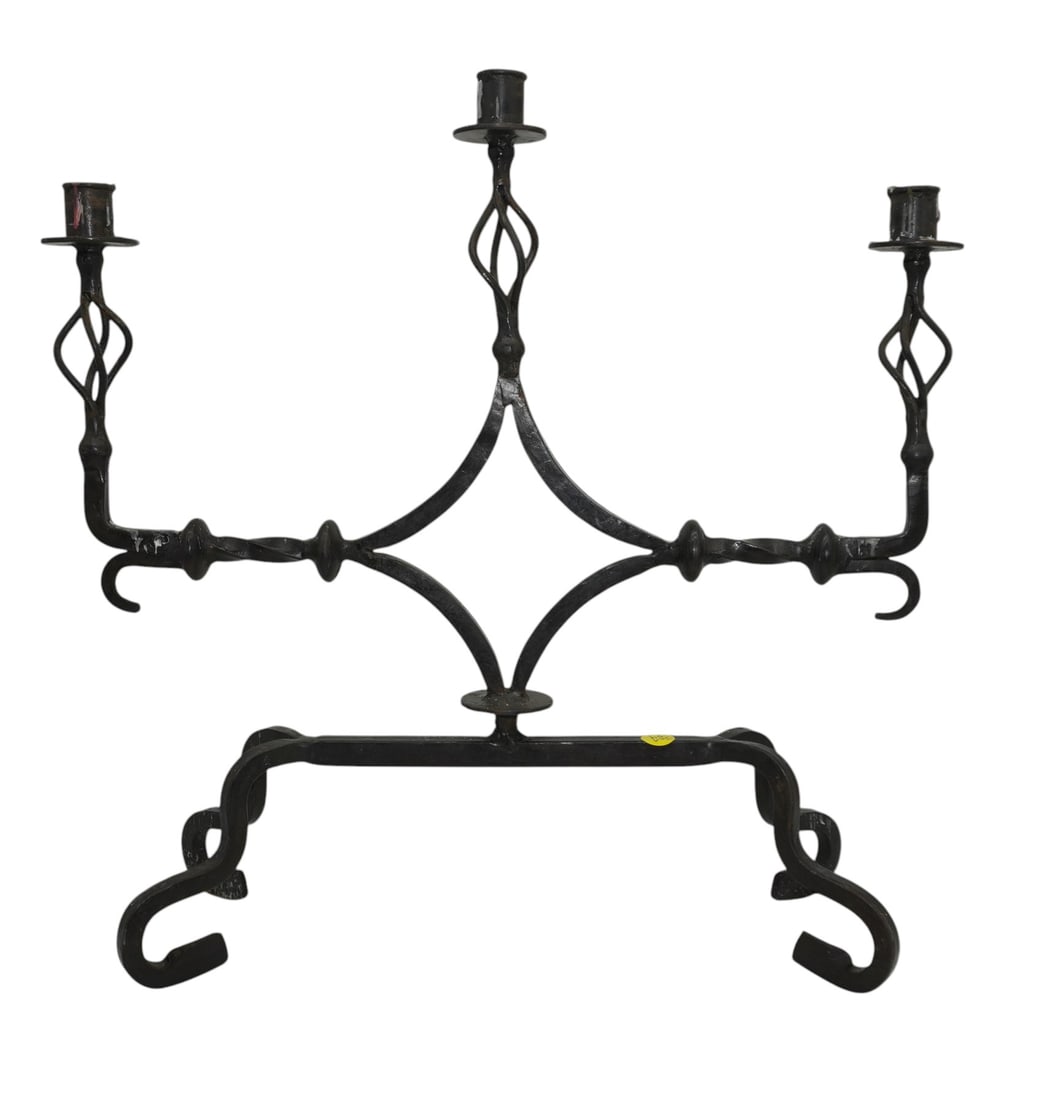 BLACK WROUGHT IRON CANDELABRA (1 of 2)