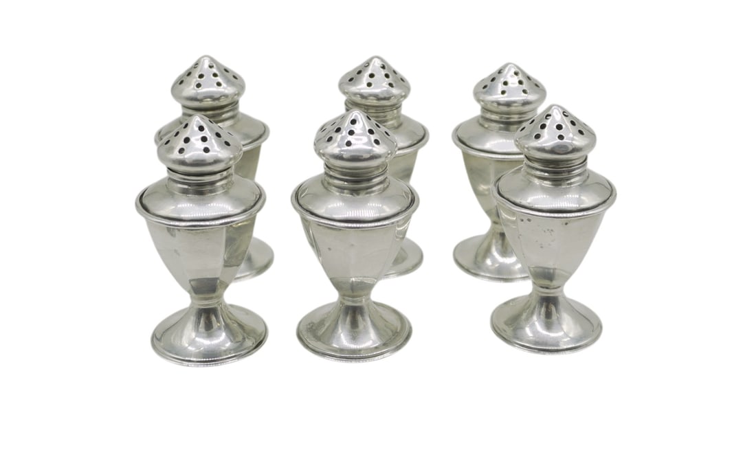 6 STERLING SILVER INDIVIDUAL SALT SHAKERS (1 of 3)
