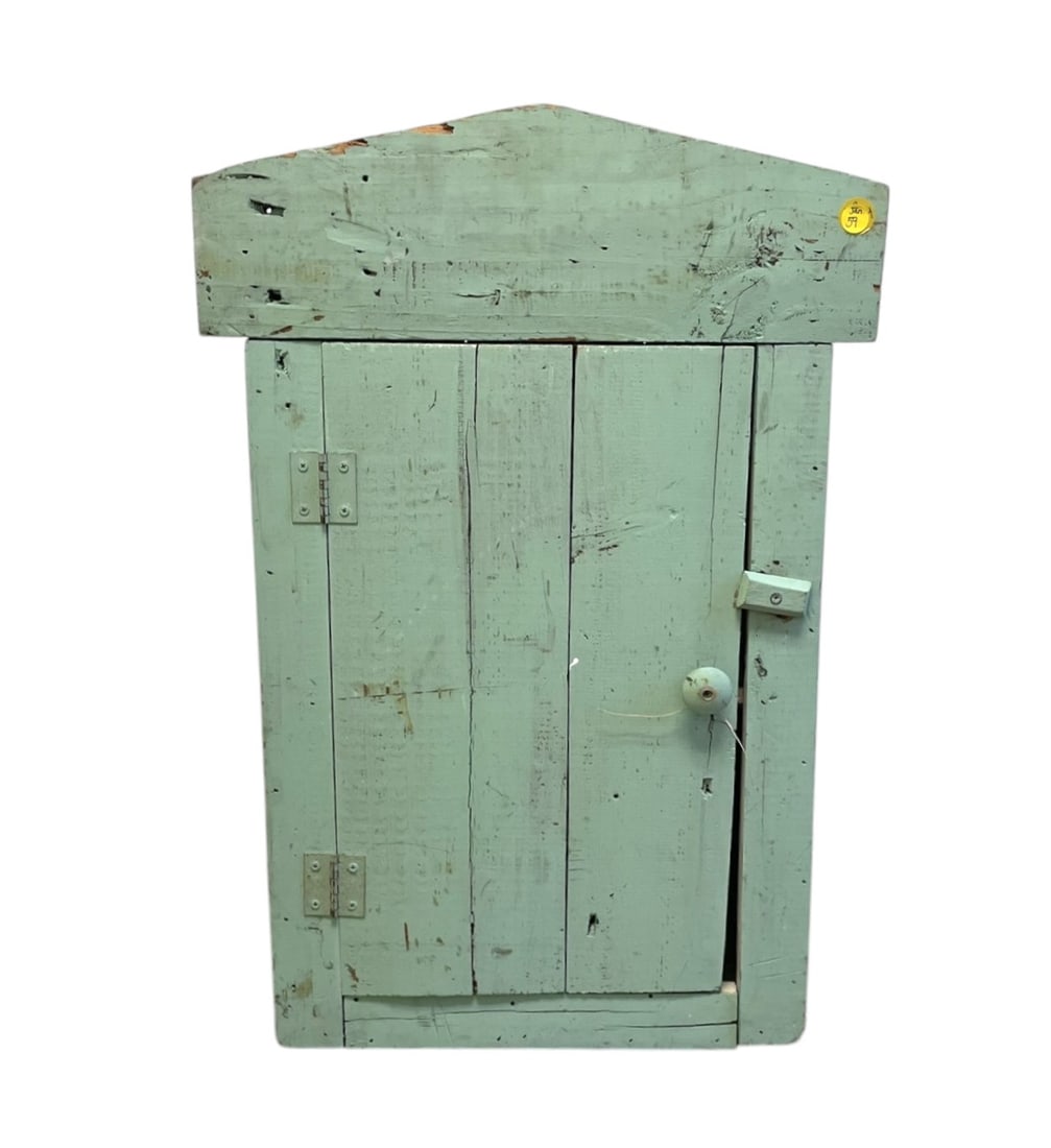 ANTIQUE PRIMITIVE PAINTED SMALL WOOD CUPBOARD (1 of 5)
