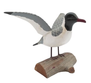 HERB DAISEY JR CARVED WOOD LAUGHING GULL