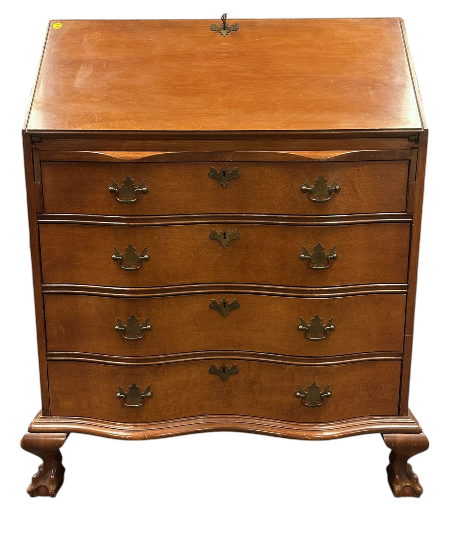 1940s MONITOR FURNITURE NY SLANT FRONT CHIPPENDALE DESK (1 of 4)