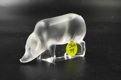 LALIQUE CRYSTAL PIG RETIRED