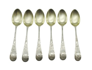 6 FREEMAN & CRANKSHAW STERLING DEMITASSE SPOONS