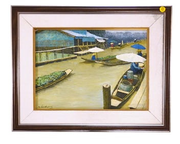 V CHAIDUANG IMPRESSIONIST OIL ON CANVAS