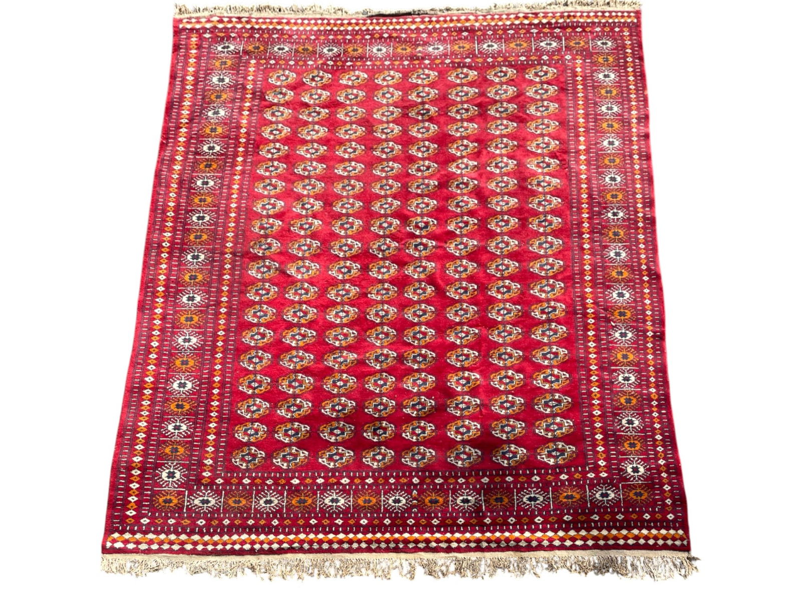 LARGE HAND KNOTTED BOKHARA RUG (1 of 8)