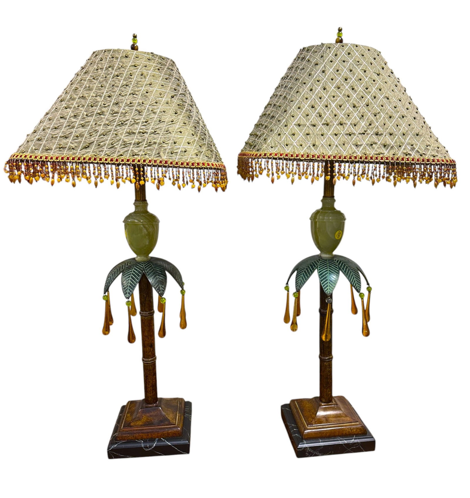 MATCHED PAIR FREDERICK COOPER PALM TREE LAMPS (1 of 5)