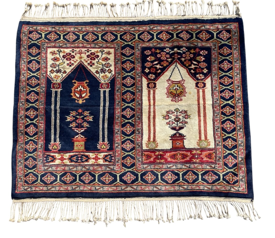 HAND KNOTTED WOOL PRAYER RUG (1 of 6)
