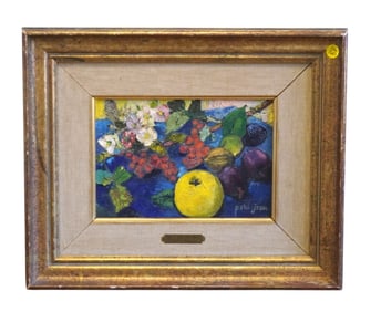 MID CENTURY ODETTE PETIT-JEAN OIL STILL LIFE FINDLAY GALLERIES