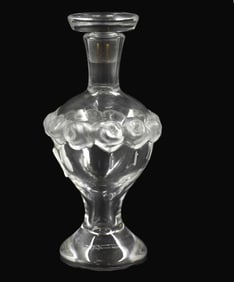 LALIQUE CRYSTAL "MARTIN" PERFUME BOTTLE & STOPPER