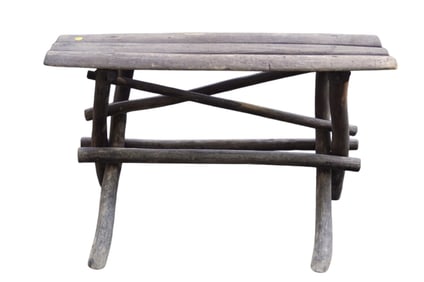 RUSTIC ANTIQUE ADIRONDACK FARMHOUSE BENCH