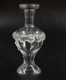 LALIQUE CRYSTAL "MARTIN" PERFUME BOTTLE & STOPPER