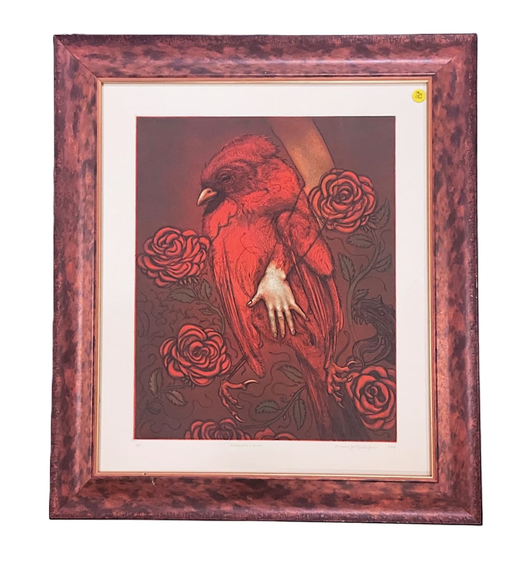 OSCAR J GILLESPIE ENGRAVING & AQUATINT CARDINAL ROSE (1 of 6)