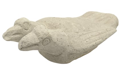 RAPA NUI 2 HEADED CARVED STONE BIRD