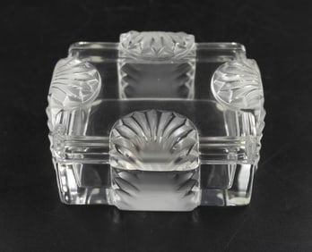 LALIQUE CRYSTAL CORFOU CIGARETTE BOX