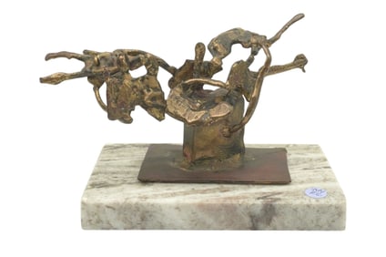 MID CENTURY BRONZE BRUTALIST SCULPTURE