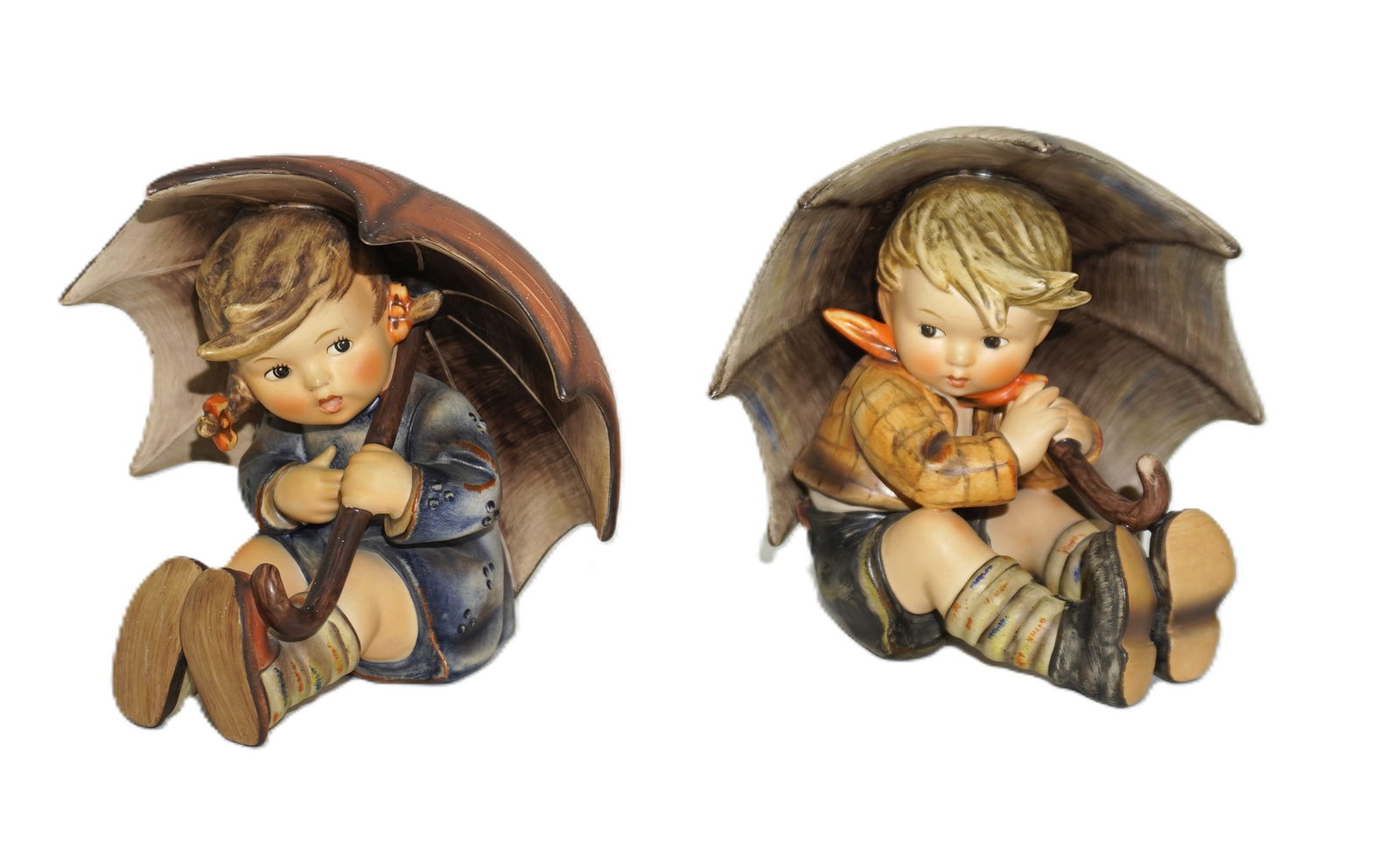2 VINTAGE LARGE HUMMEL BOY & GIRL WITH UMBRELLA (1 of 4)
