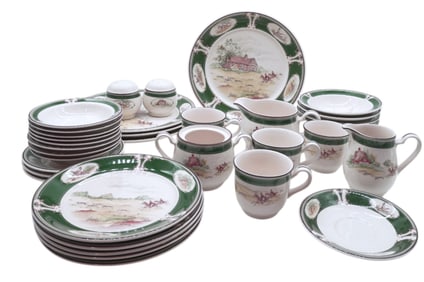 NORITAKE IRELAND KELTCRAFT PURSUIT #9170 EQUESTRIAN FOX HUNT THEME