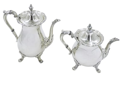 POOLE SILVERPLATE TEA & COFFEE POTS