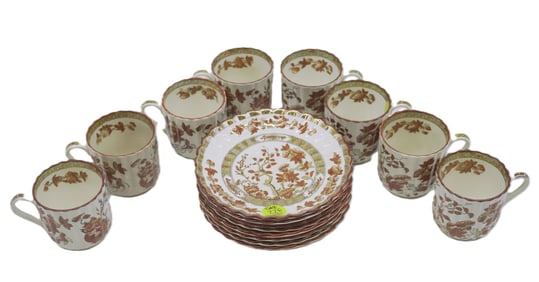 SET OF 8 SPODE INDIAN TREE DEMITASSE CUPS AND SAUCERS