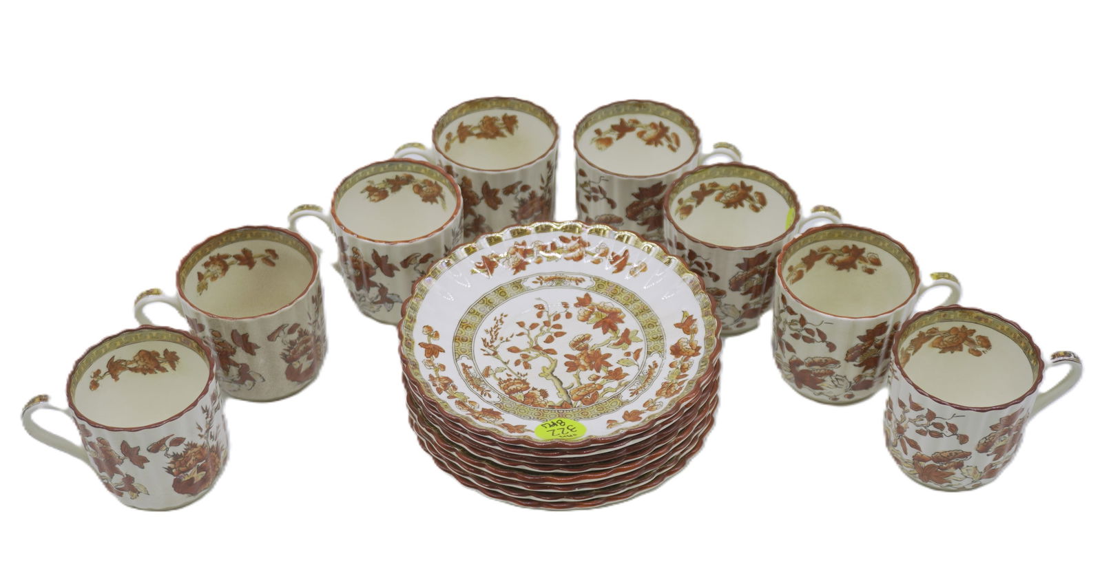 SET OF 8 SPODE INDIAN TREE DEMITASSE CUPS AND SAUCERS (1 of 4)