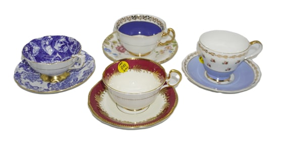 VINTAGE TEACUPS & SAUCERS - 8 PIECES