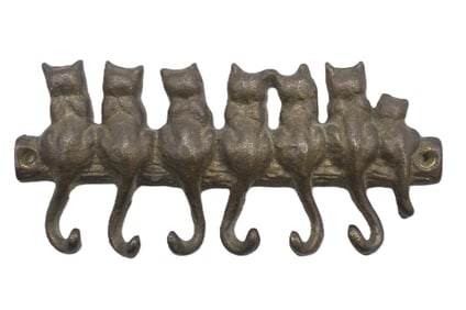 VINTAGE CAST IRON CAT TAIL HOOKS