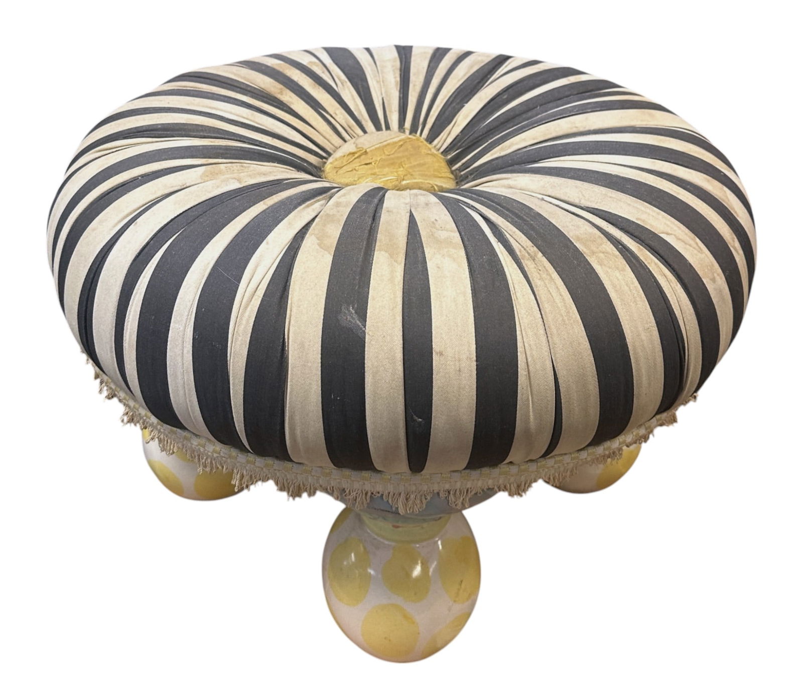 MACKENZIE CHILDS TUFTED FOOTSTOOL/ OTTOMAN (1 of 3)