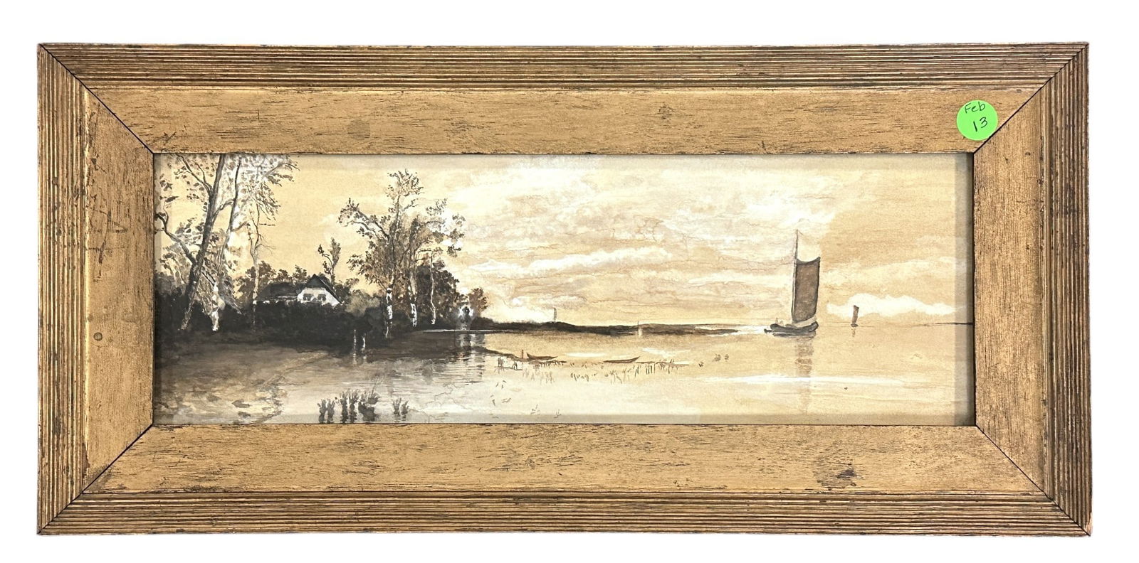 CARL WEBER (1850-1921) GOUACHE HARBOR SCENE (1 of 5)