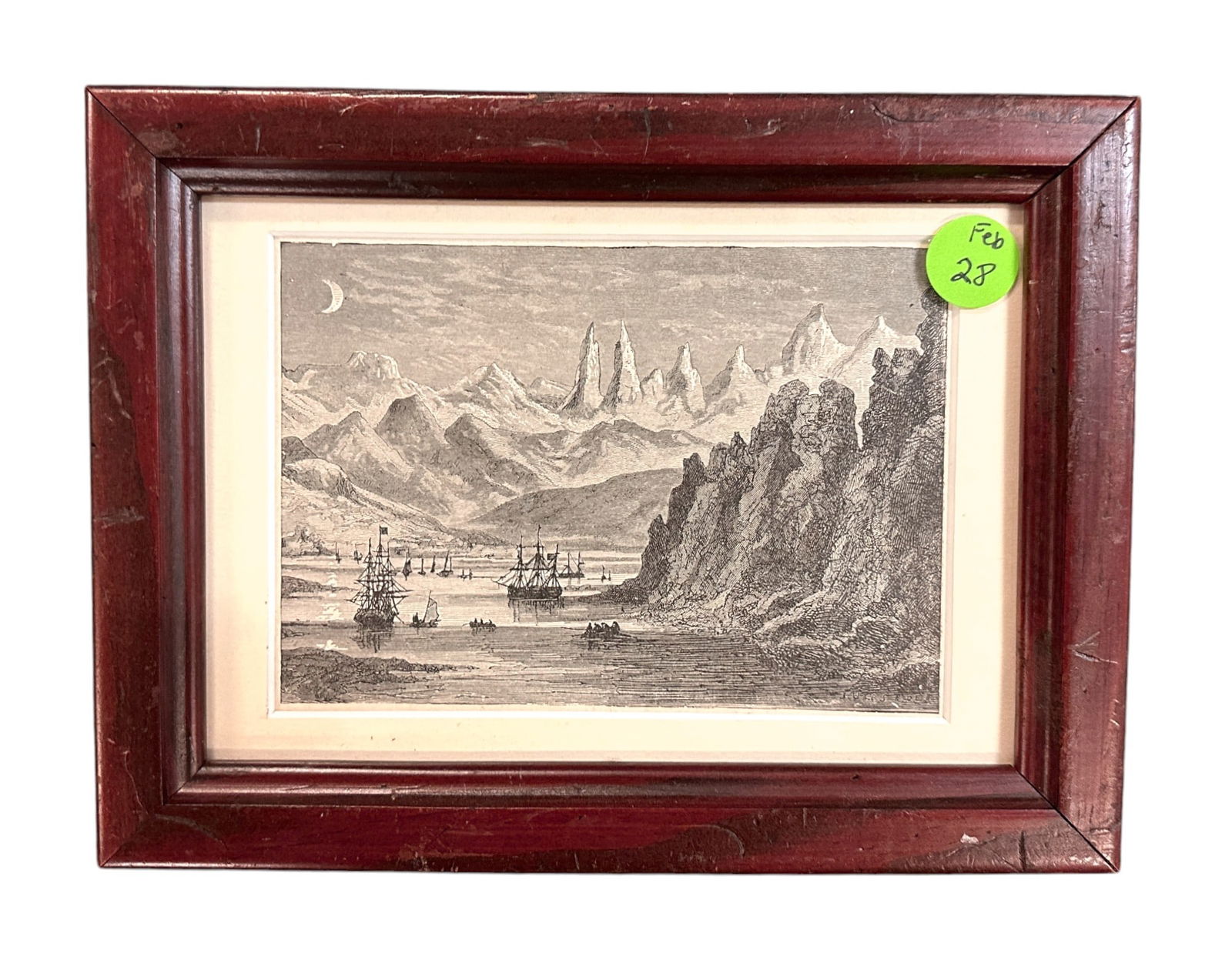 ANTIQUE 1880 ENGRAVING WINTER SCENE IN THE LOFOTENS (1 of 3)