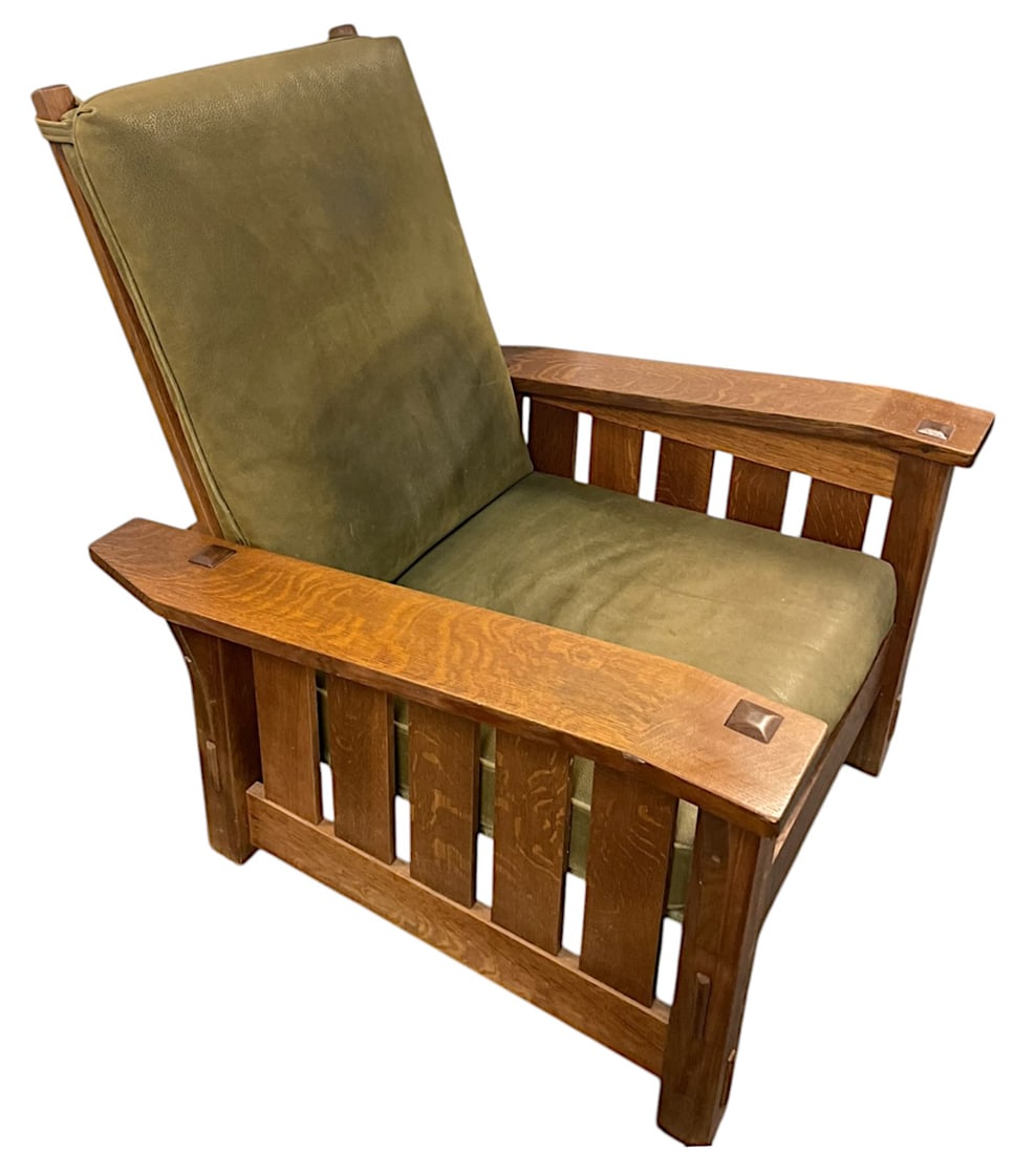 SOLID OAK ARTS & CRAFTS MORRIS CHAIR (1 of 9)