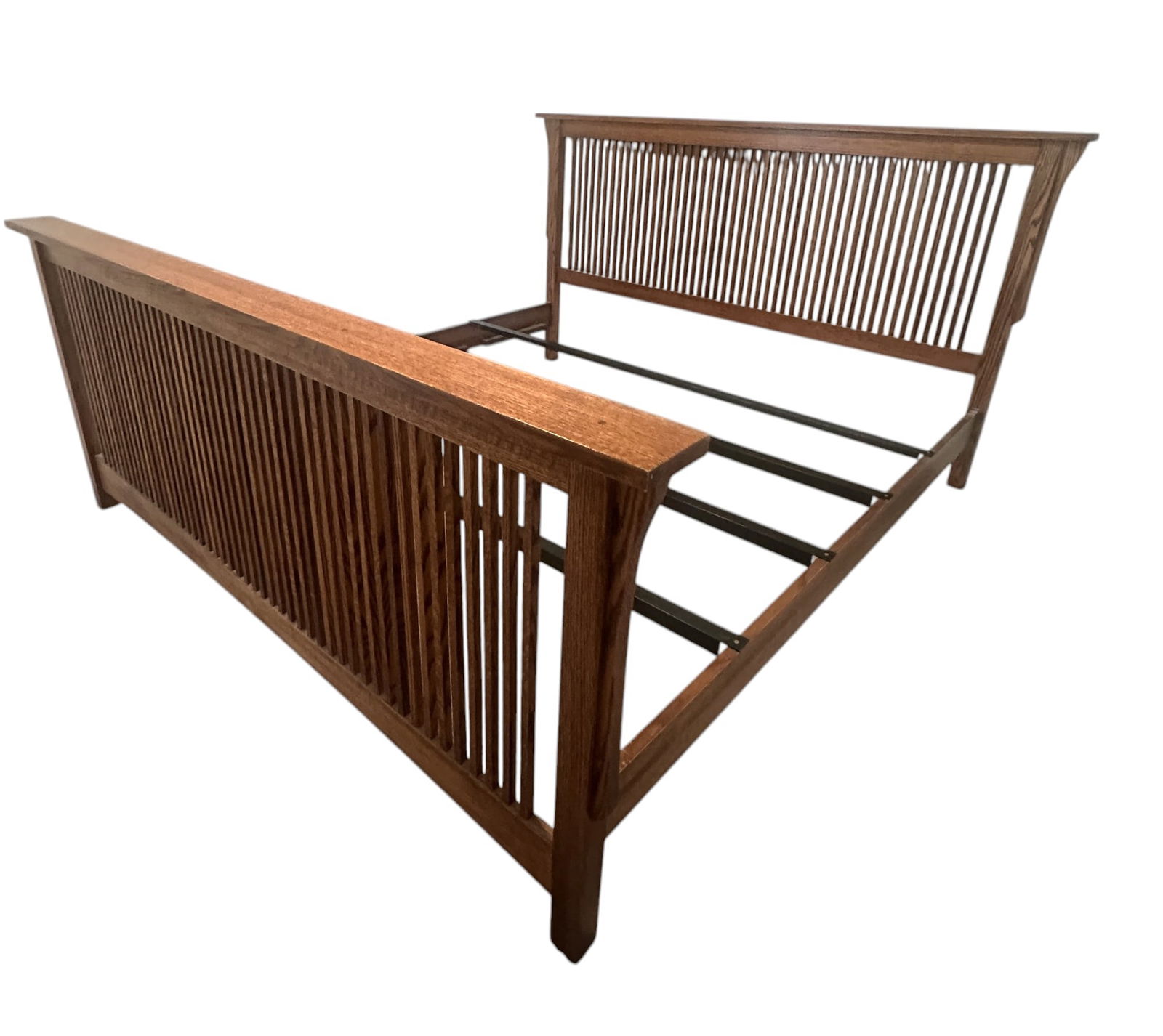 RESTORATION HARDWARE OAK MISSION KING SIZE BED (1 of 5)