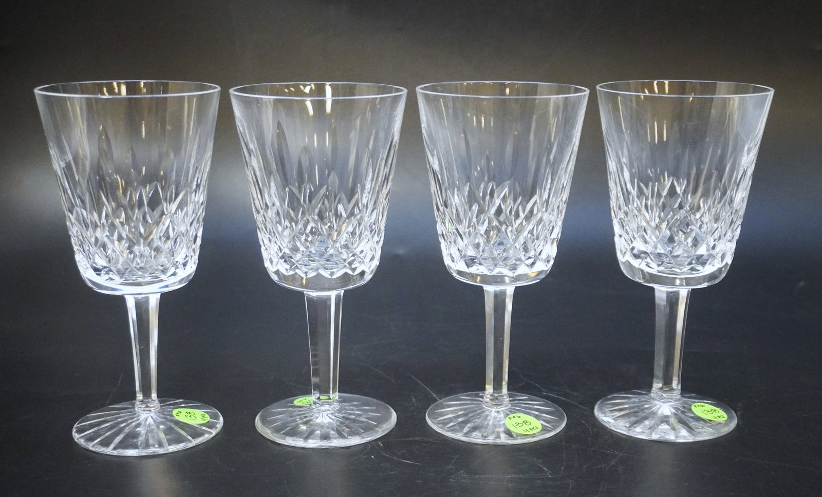 4 WATERFORD CRYSTAL LISMORE GOBLETS: 4 Waterford Crystal Lismore Goblets. The Waterford Lismore pattern is a stunning combination of brilliance and clarity. Elegant and versatile, the Lismore Goblet can be used for serving wine, water or