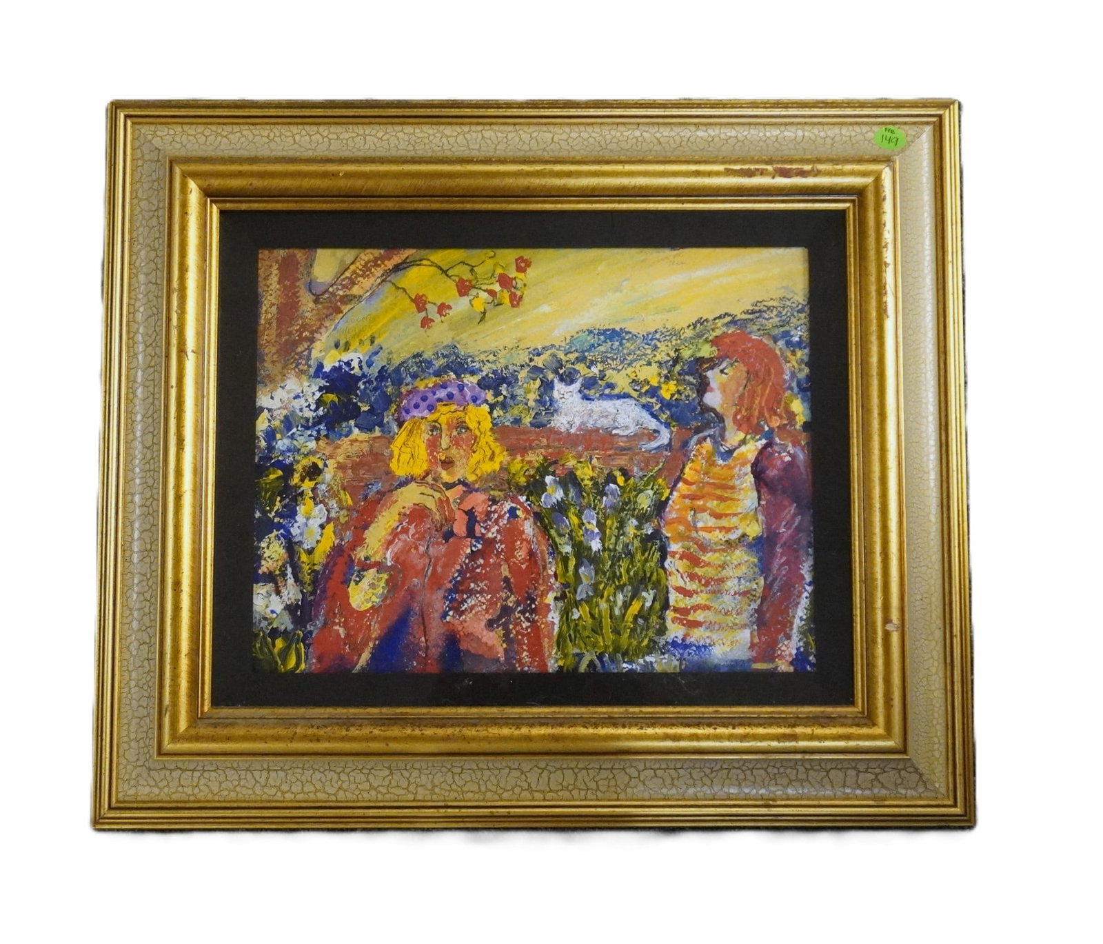 ORIGINAL ACRYLIC AND MIXED MEDIA PAINTING BY RHONDA CAMPBELL: Original Acrylic and Mixed Media Painting on Paper. Professionally framed, in frame measures 20"x17"x2". Weight 4 lbs 15 oz lbs. Rhonda graduated from the National Art School & Alexander Mackie Colleg