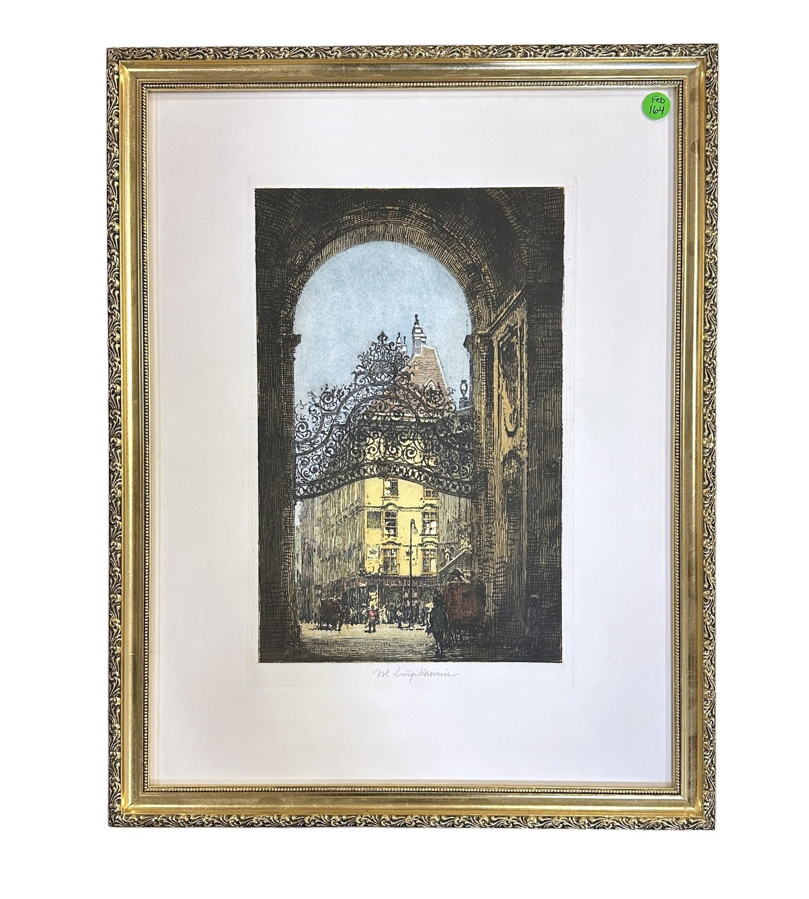 SIGNED ETCHING LUIGI KASIMIR ST MICHAELS GATE VIENNA (1 of 3)