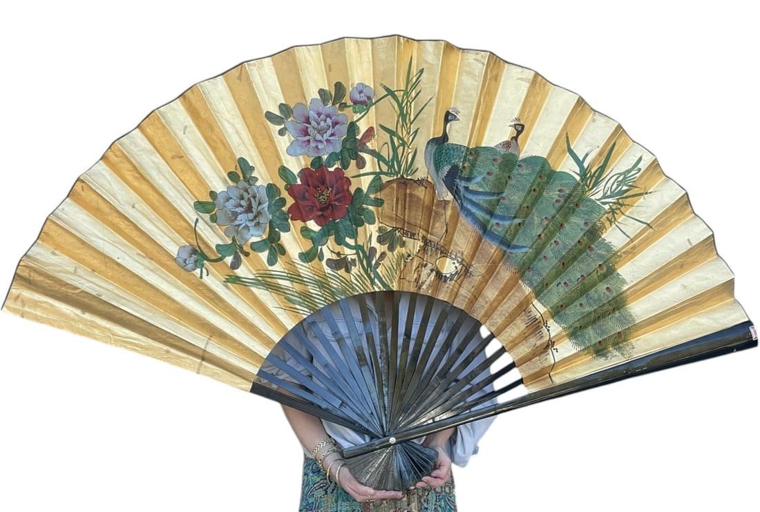 EXTRA LARGE CHINESE HAND PAINTED WALL FAN (1 of 2)