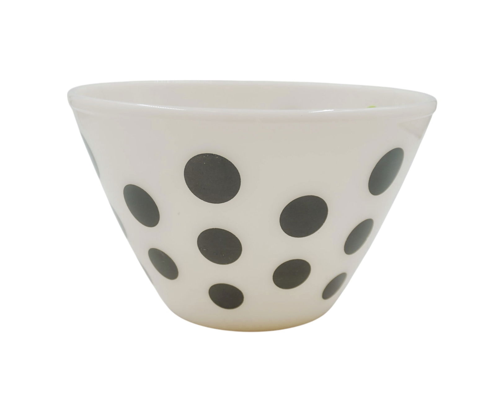 RARE VINTAGE MCM FIRE KING BLACK POLKA DOT MIXING BOWL (1 of 4)