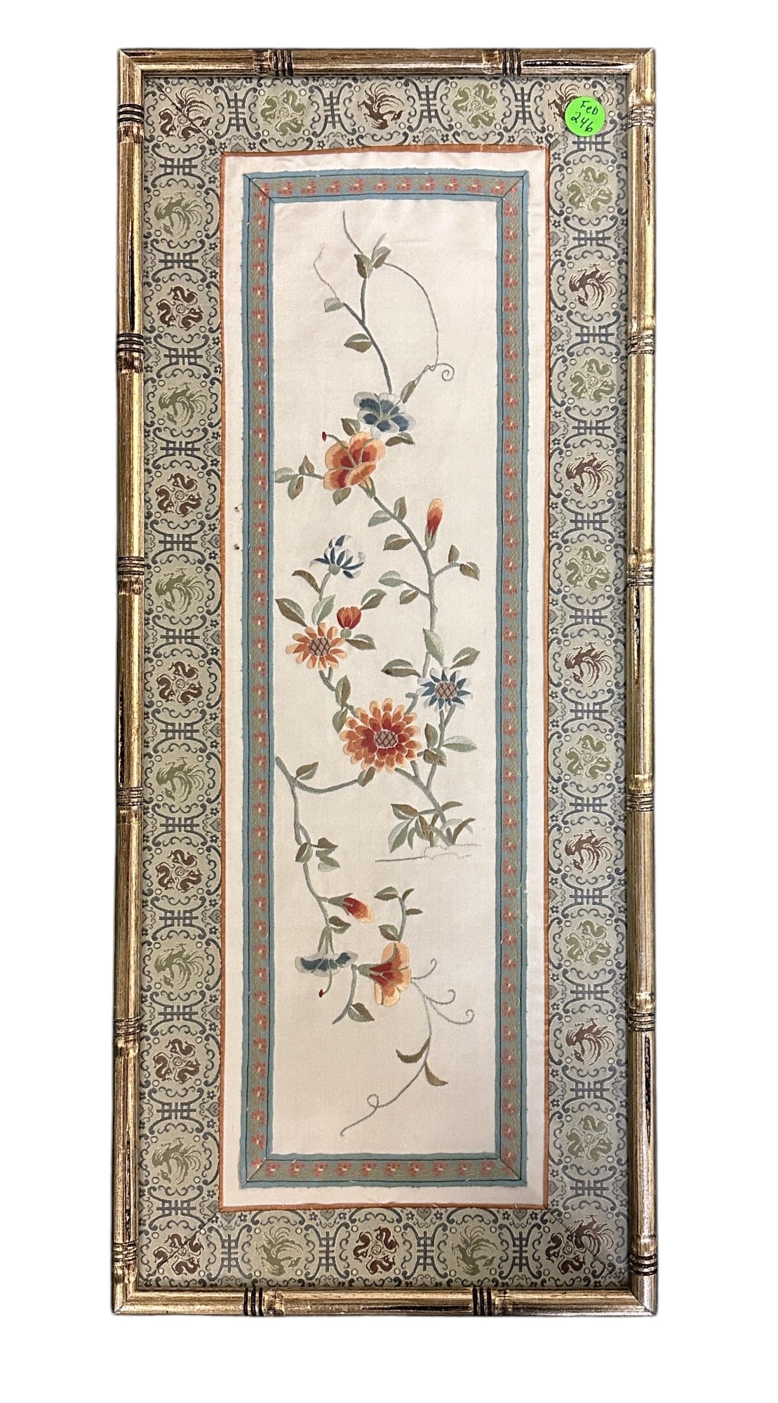 FRAMED CHINESE SILK EMBROIDERY PANEL (1 of 3)