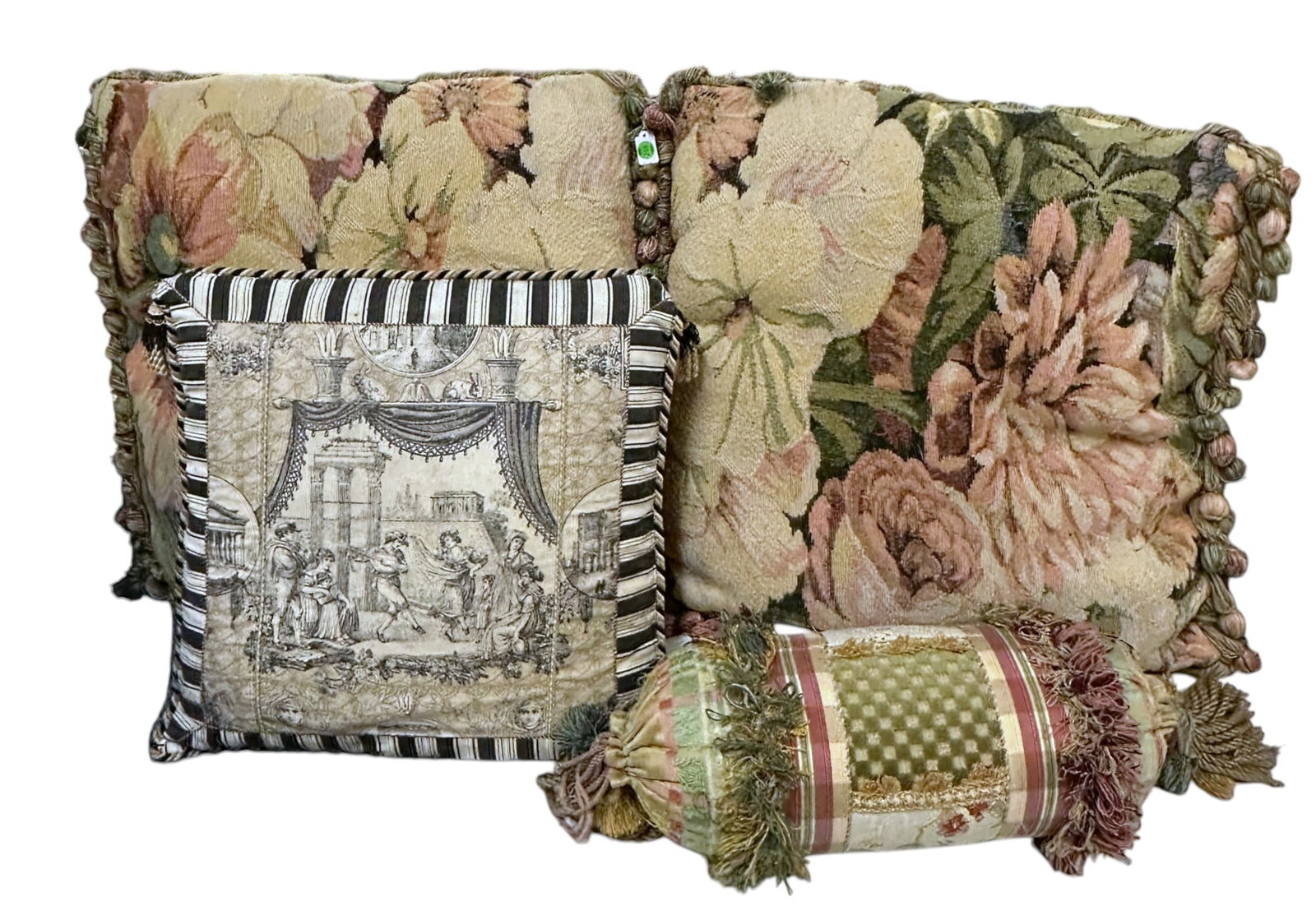 LOT OF SHABBY CHIC CUSTOM PILLOWS - 4 PIECES (1 of 4)