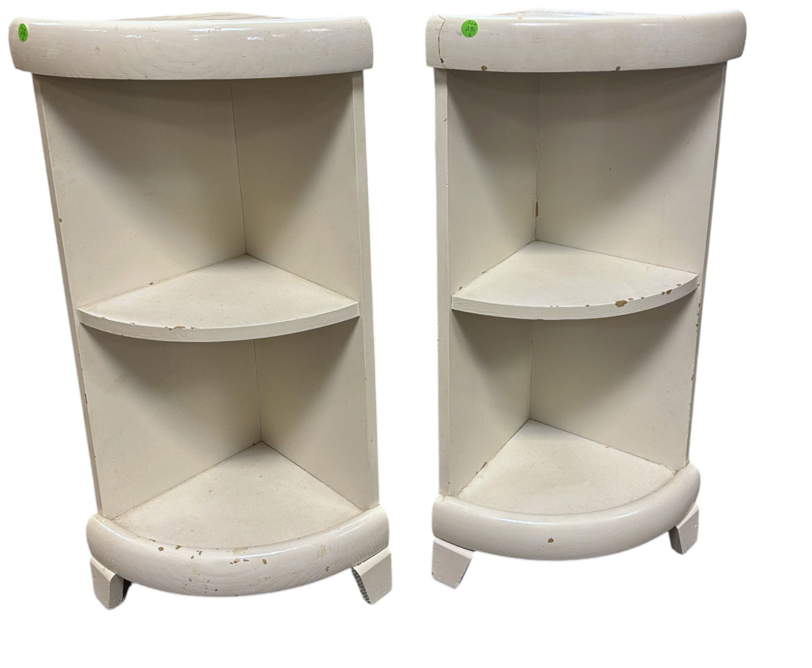 PAIR 1920s ART DECO CORNER SHELVES (1 of 2)
