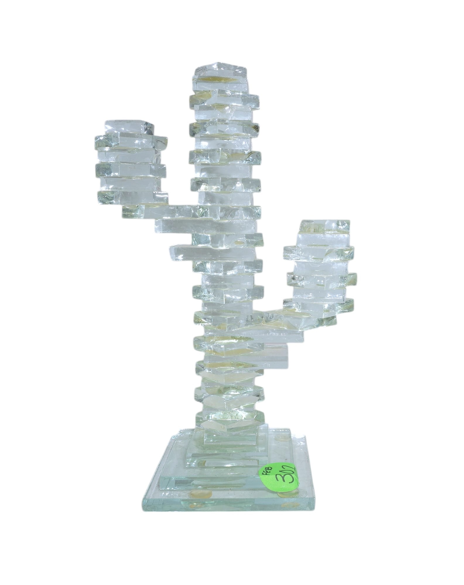 POSTMODERN STACKED GLASS SAGUARO CACTUS SCULPTURE (1 of 4)
