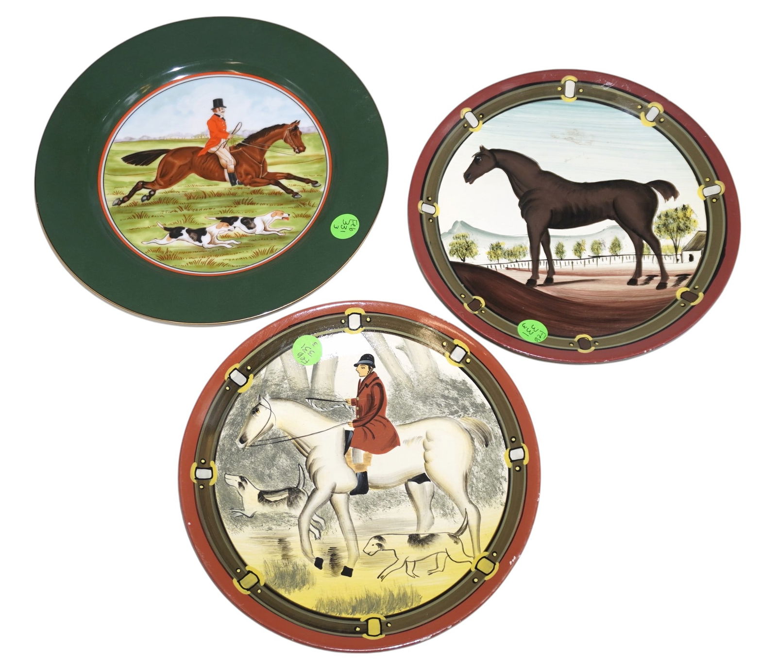 3 EQUESTRIAN HAND PAINTED PLATES (1 of 2)