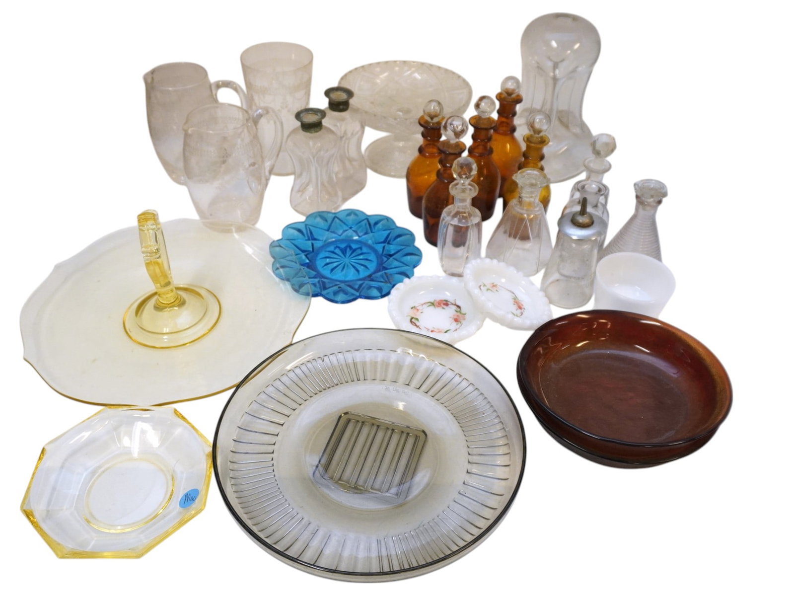 DEALER'S LOT-VINTAGE GLASS: Total Weight 19 lbs. condition issues