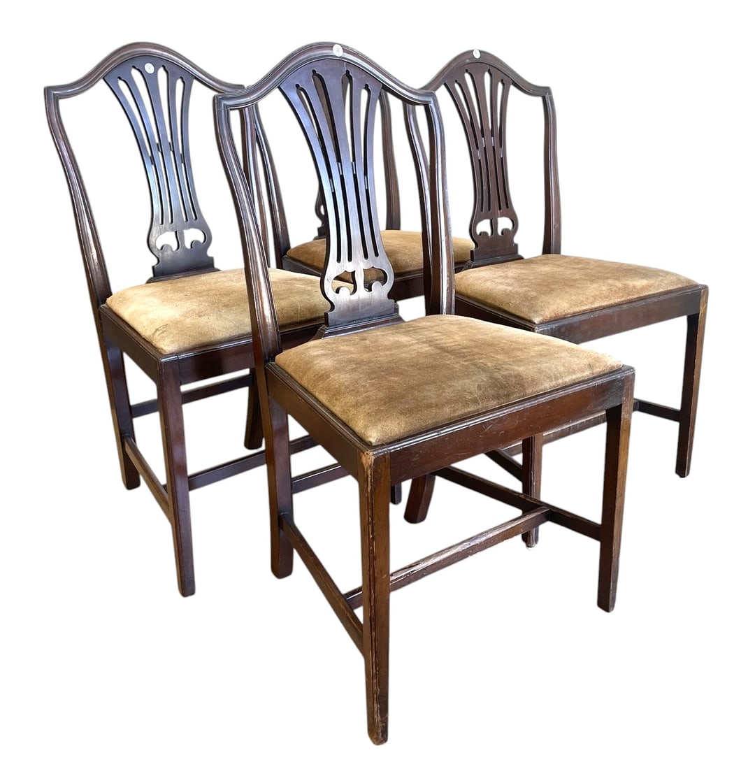 4 ANTIQUE ENGLISH MAHOGANY DINING CHAIRS (1 of 6)