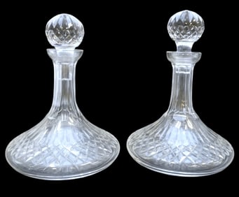 2 WATERFORD CRYSTAL LISMORE SHIP DECANTERS