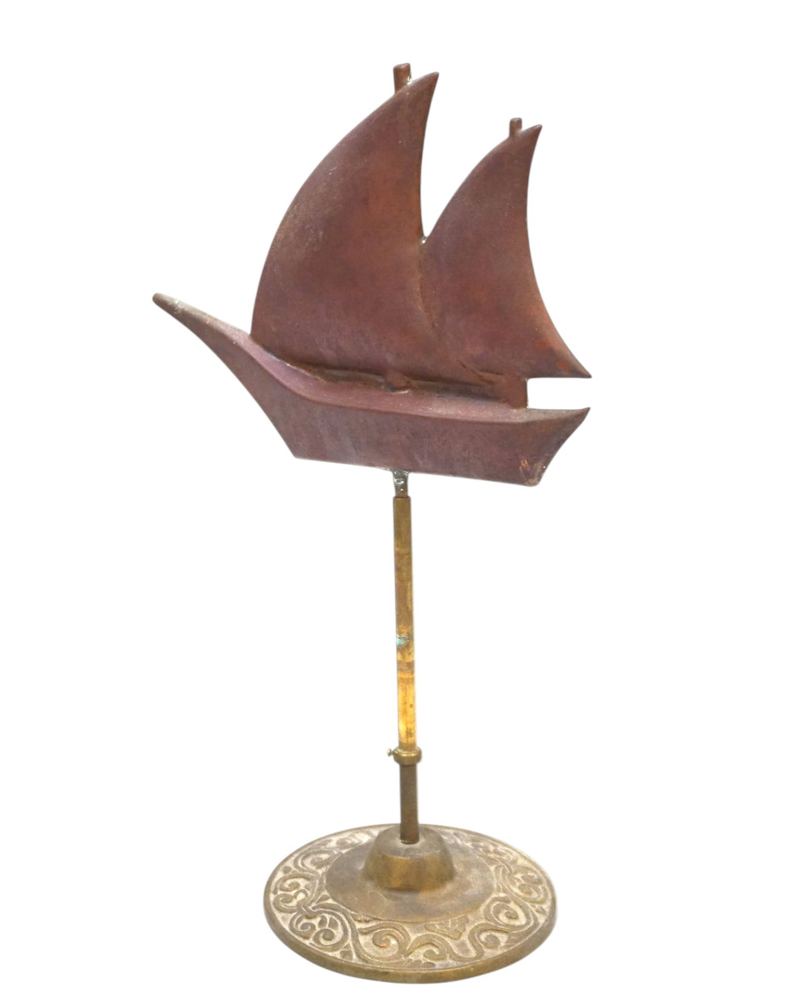 MCM DESKTOP COPPER & BRASS WEATHERVANE SAILING SHIP (1 of 4)