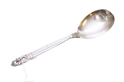GEORG JENSEN STERLING ACORN SOLID SERVING SPOON