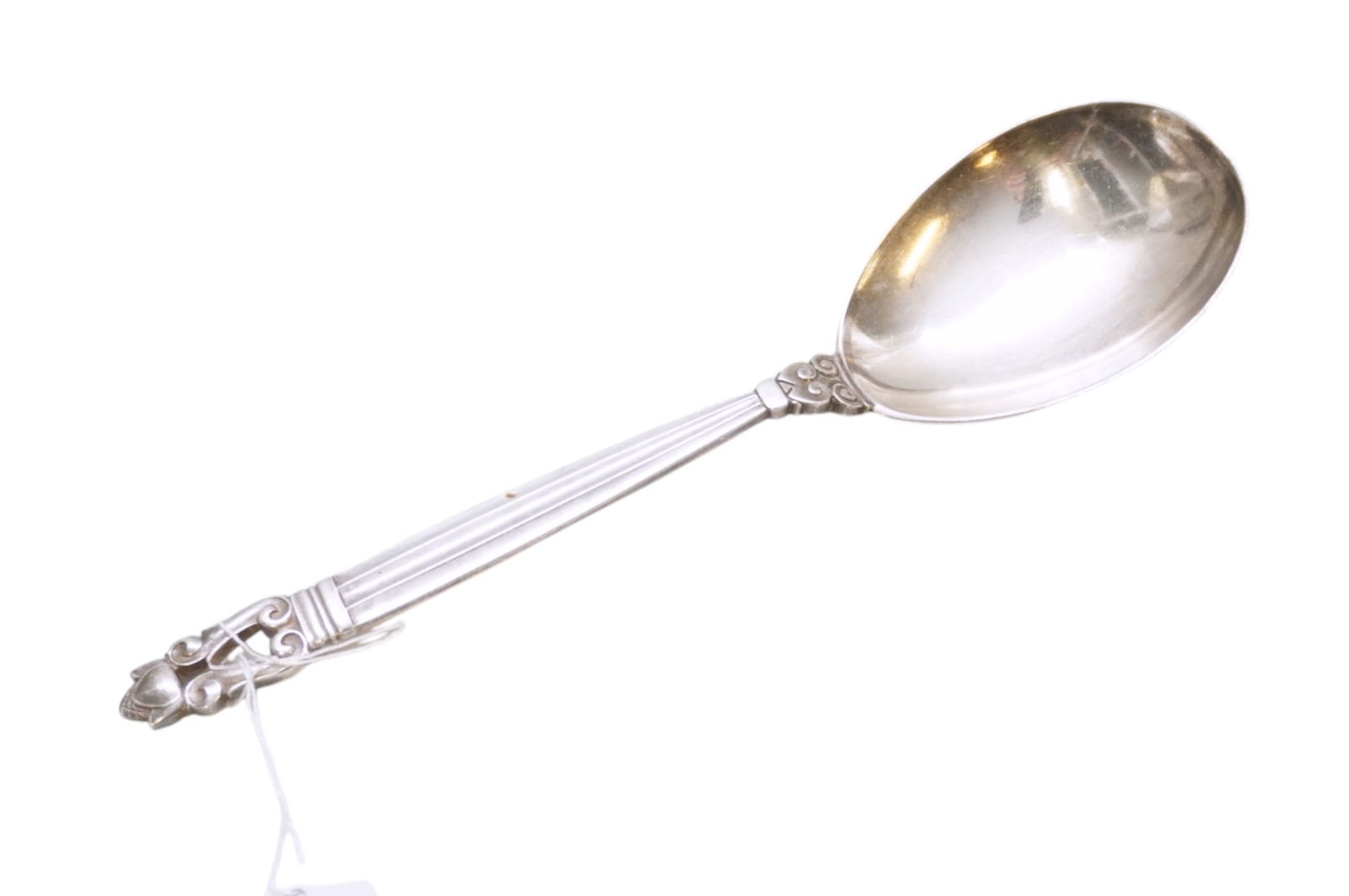 GEORG JENSEN STERLING ACORN SOLID SERVING SPOON (1 of 3)