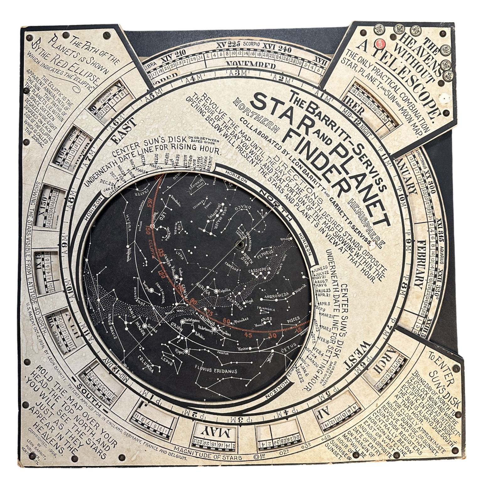 ANTIQUE CELESTIAL 1906 BARRITT SERVISS STAR AND PLANET FINDER (1 of 1)